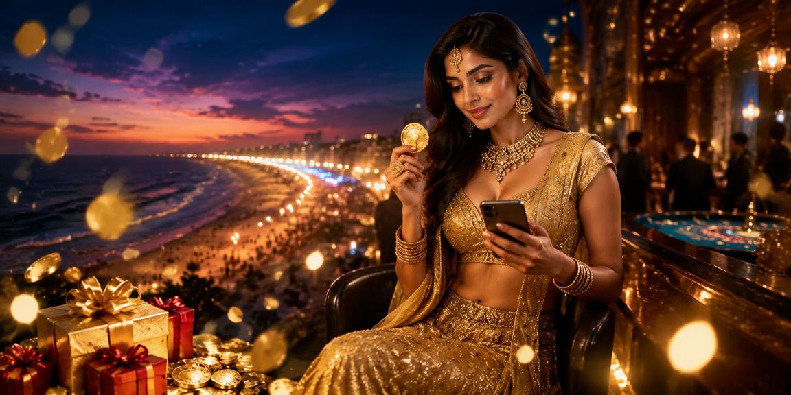 Marina Beach in Chennai with casino app gamification elements