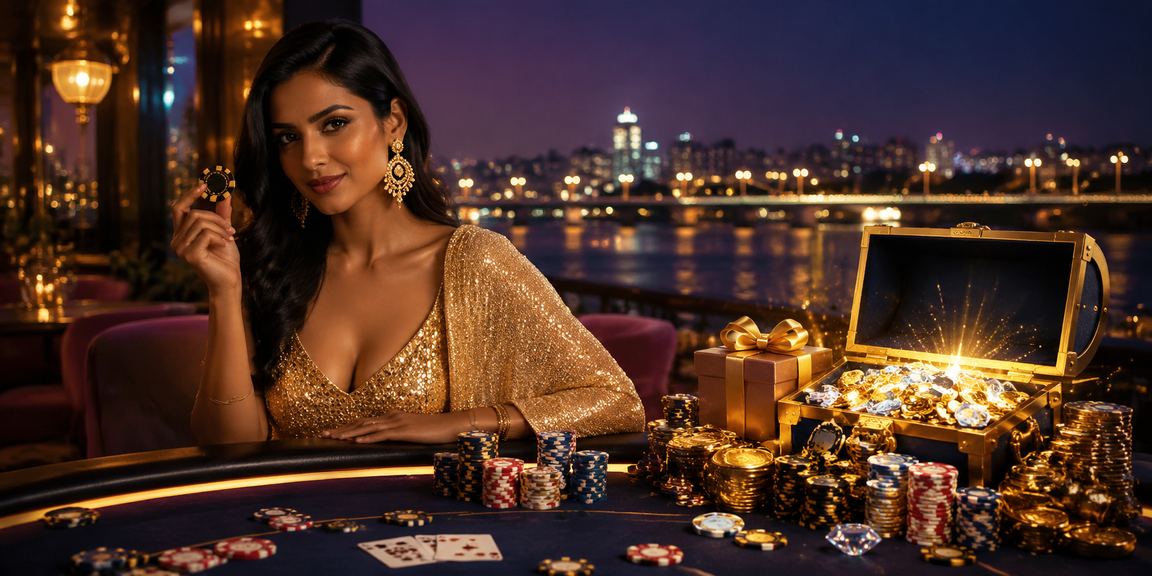 Vibrant Indian player enjoying online casino and sports betting entertainment